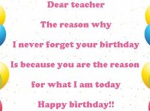 Happy Birthday wishes for teacher